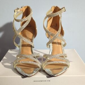 Jessica Simpson Glittering Gold Heels